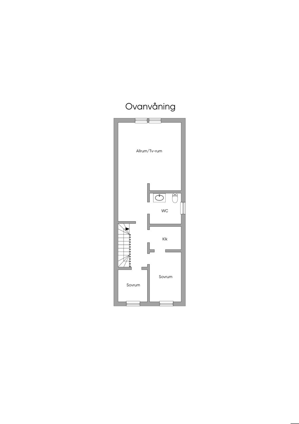 Planritning ovanvåning 2D
