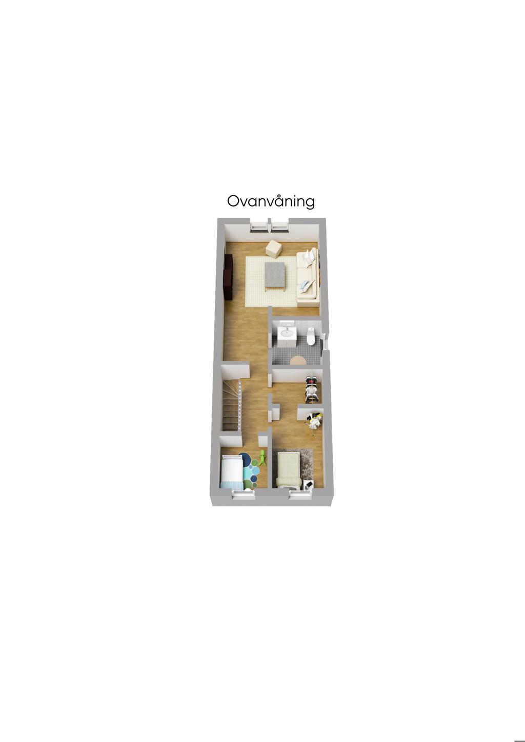 Planritning ovanvåning 3D