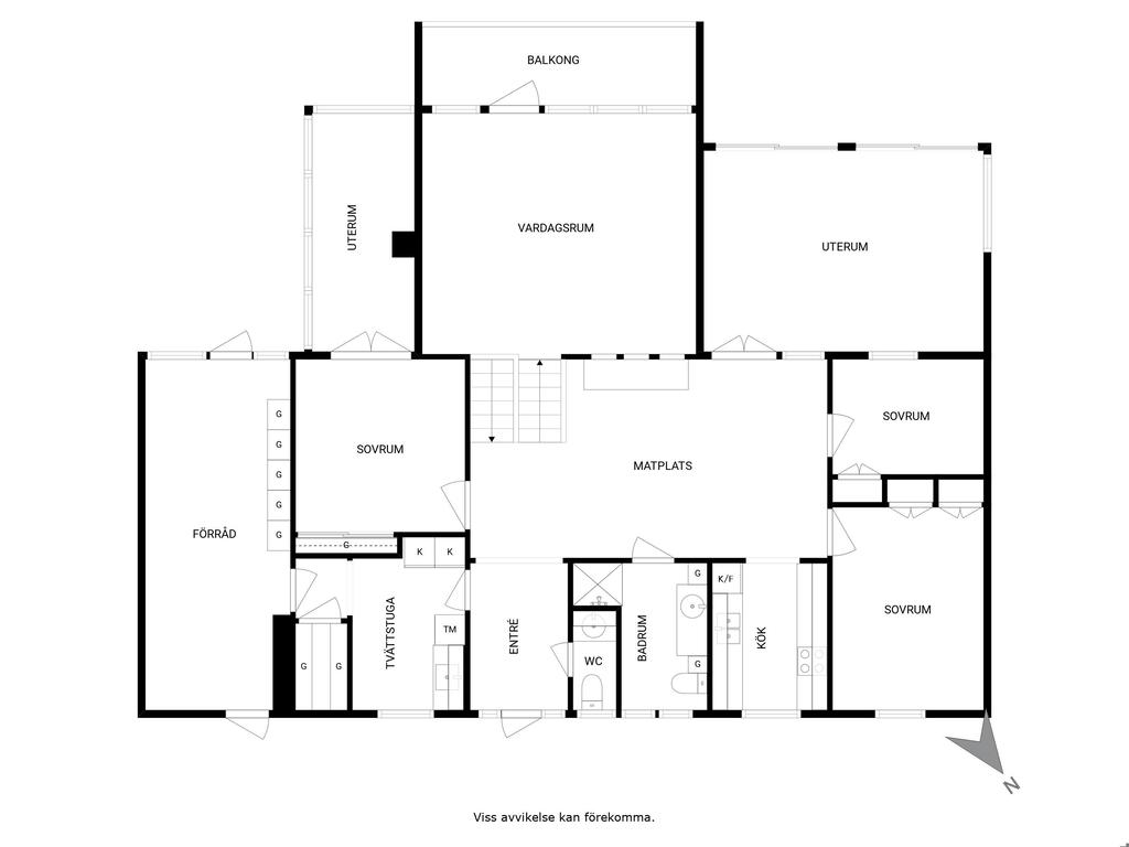 Planlösning entré och övre etage