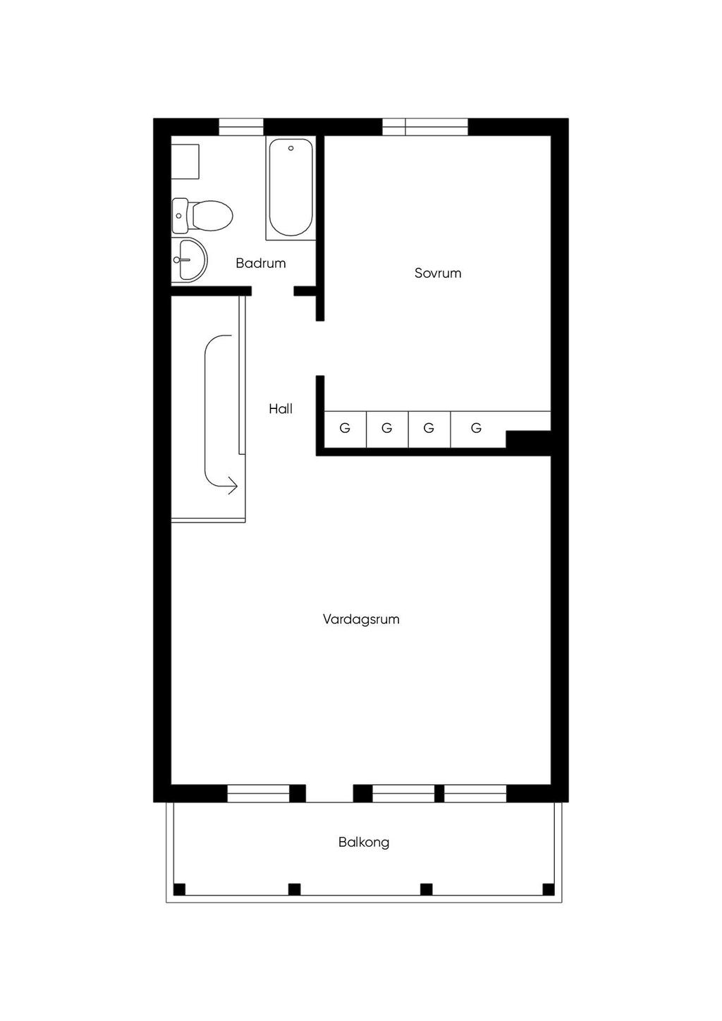Planlösning Övre plan