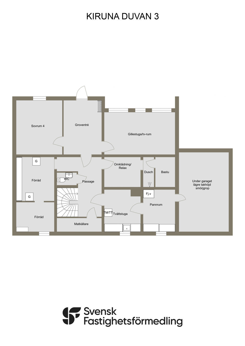 Planlösning souterrängplan