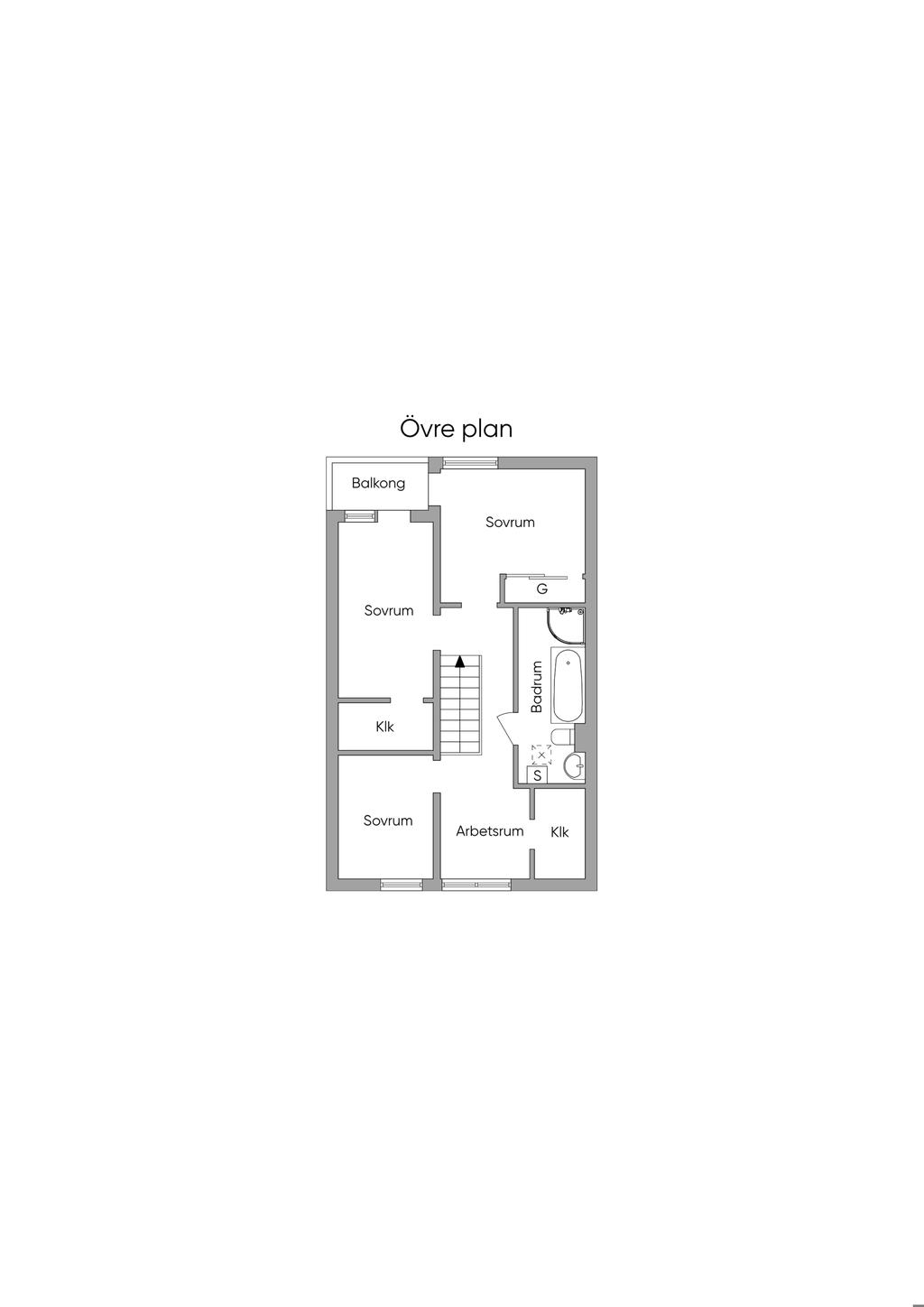 Planlösning övre plan