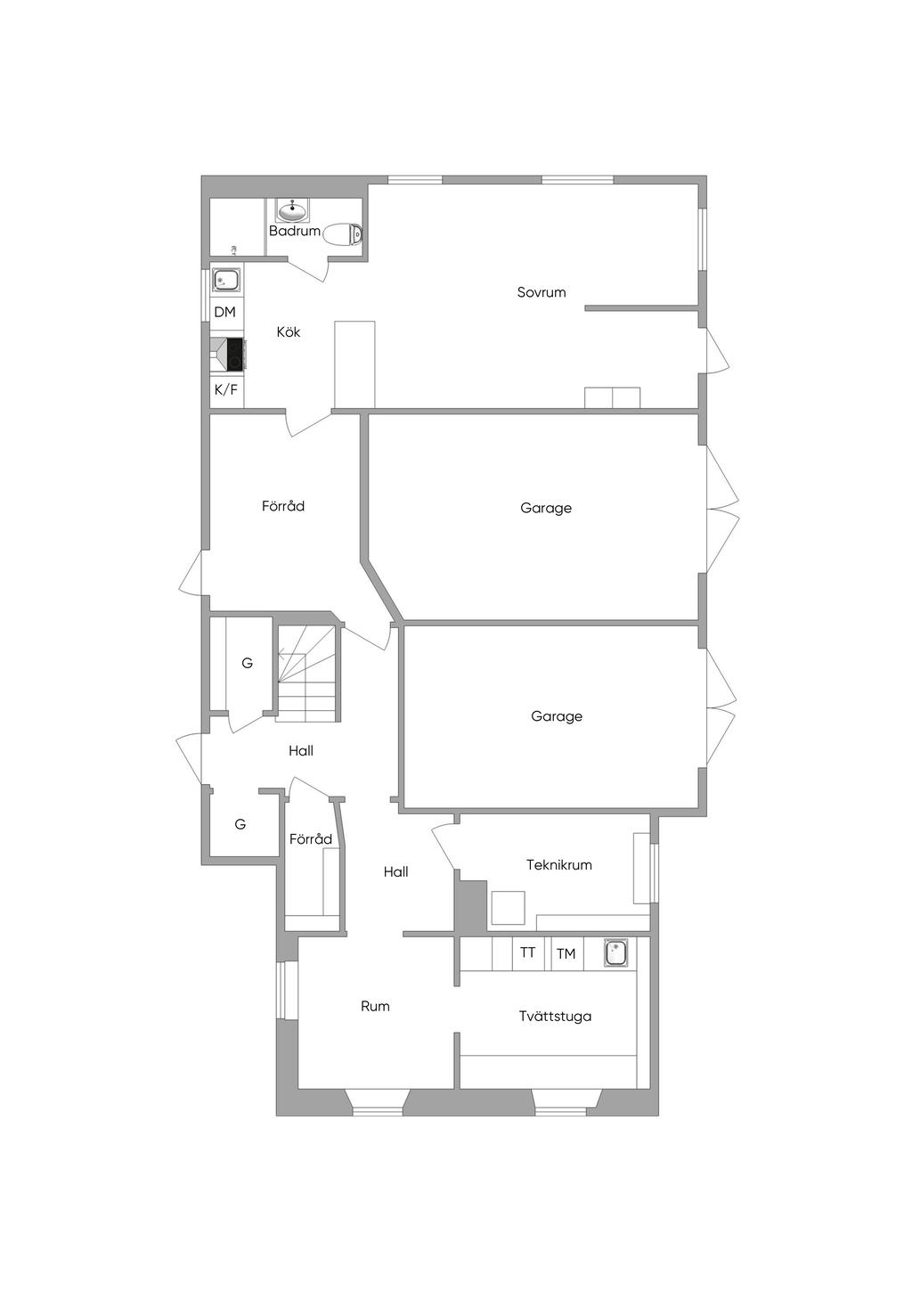 Planskiss källarplan