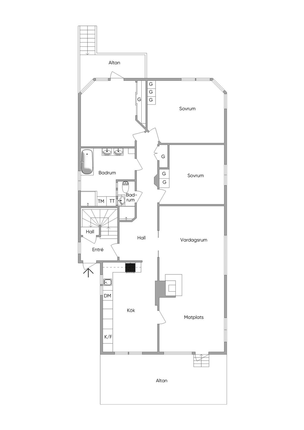 Planskiss entréplan