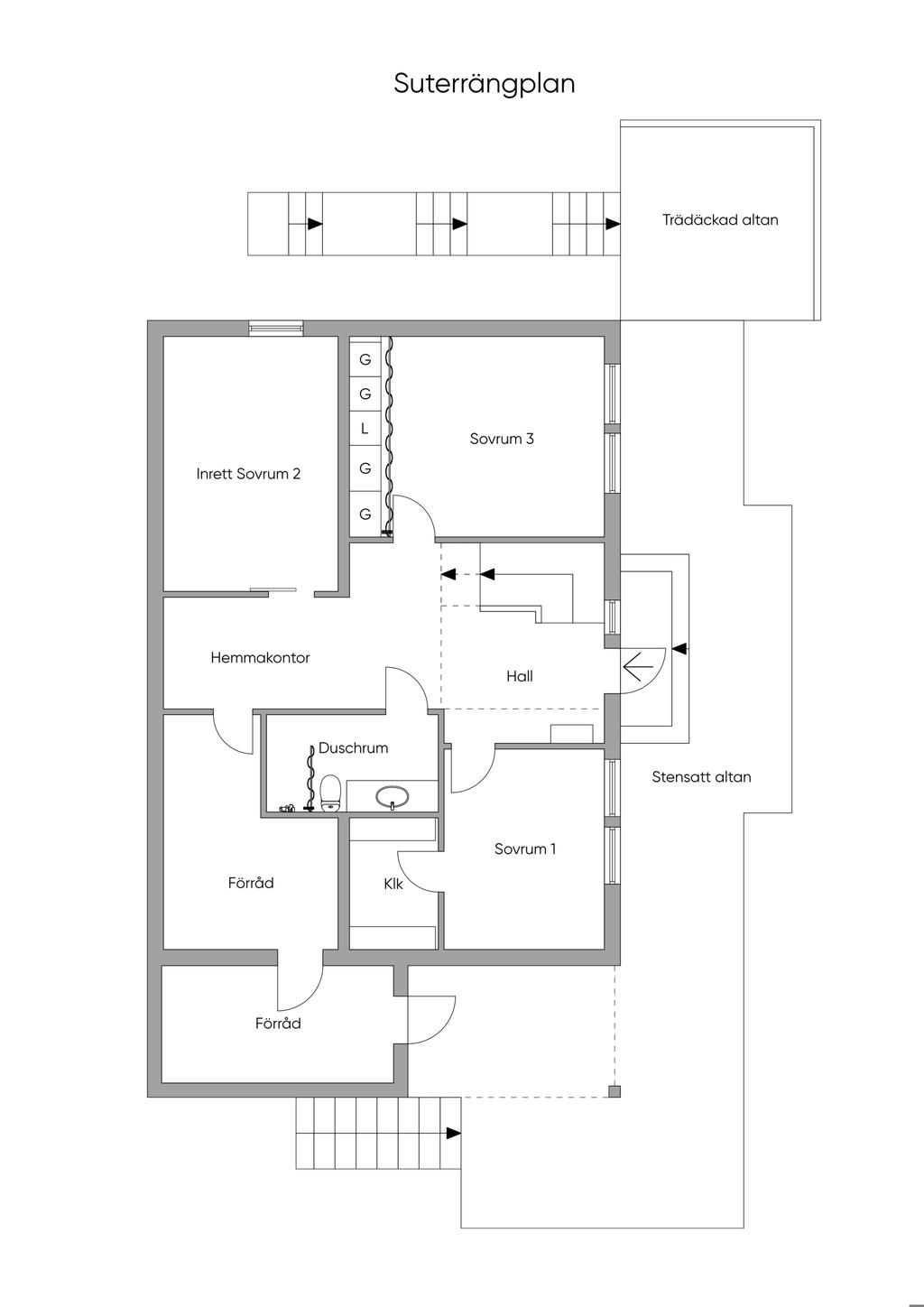 Suterrängplan, skiss