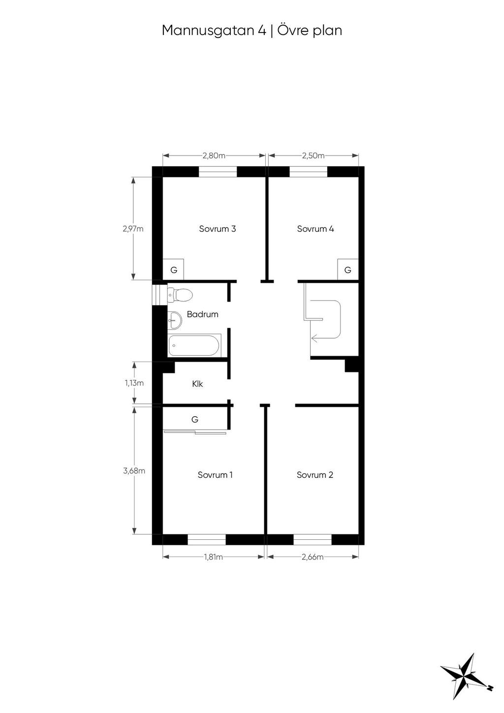 Planlösning övre plan