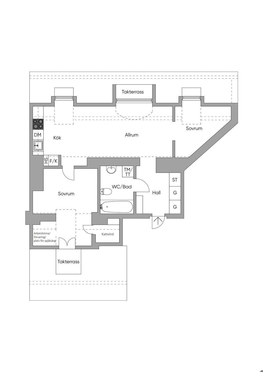 Alternativ planlösning, möjlig 3:a