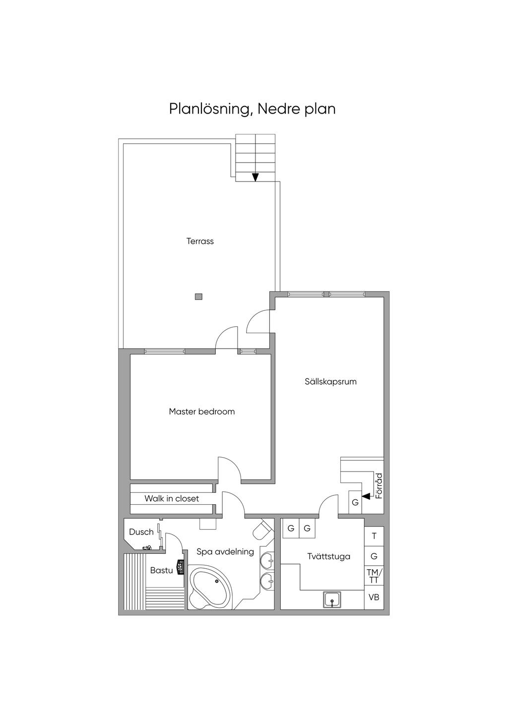 Planlösning, Nedre Plan 2D