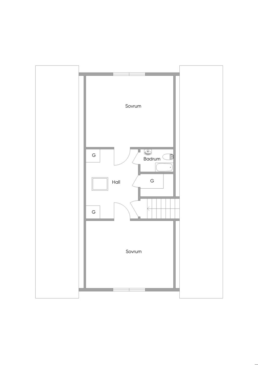 Planlösning övre plan.