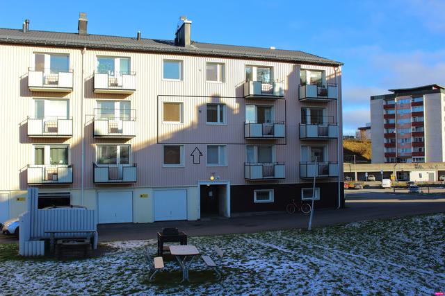 Huset utvändigt (Lgh. är markerad)