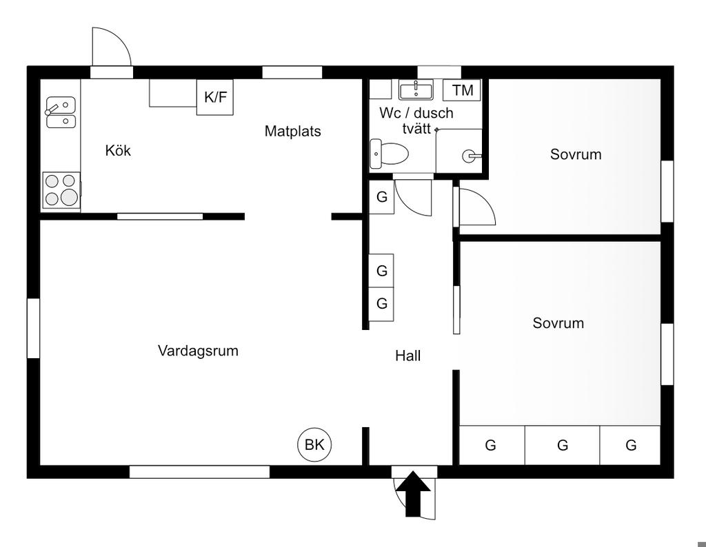 Planlösning huvudbyggnad