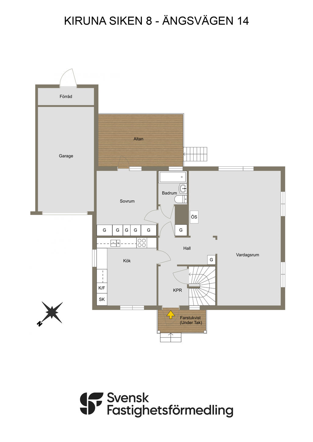 KIRUNA SIKEN 8 - ÄNGSVÄGEN 14 - 2D - Ritning Entréplan