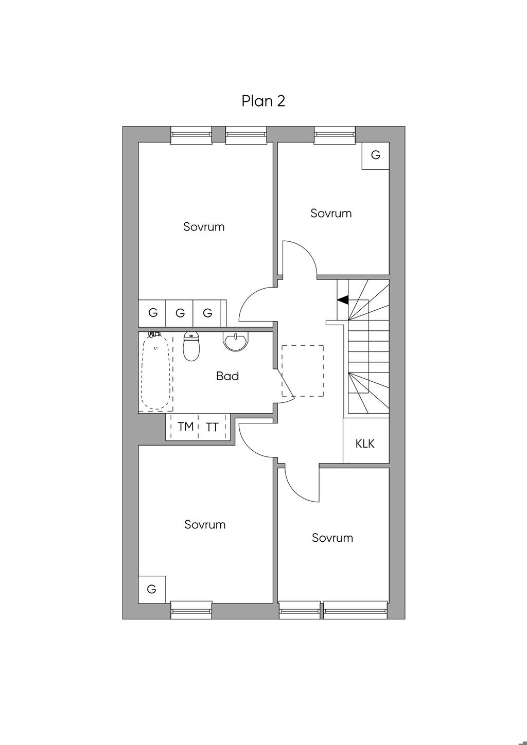 Alternativ planlösning övre plan