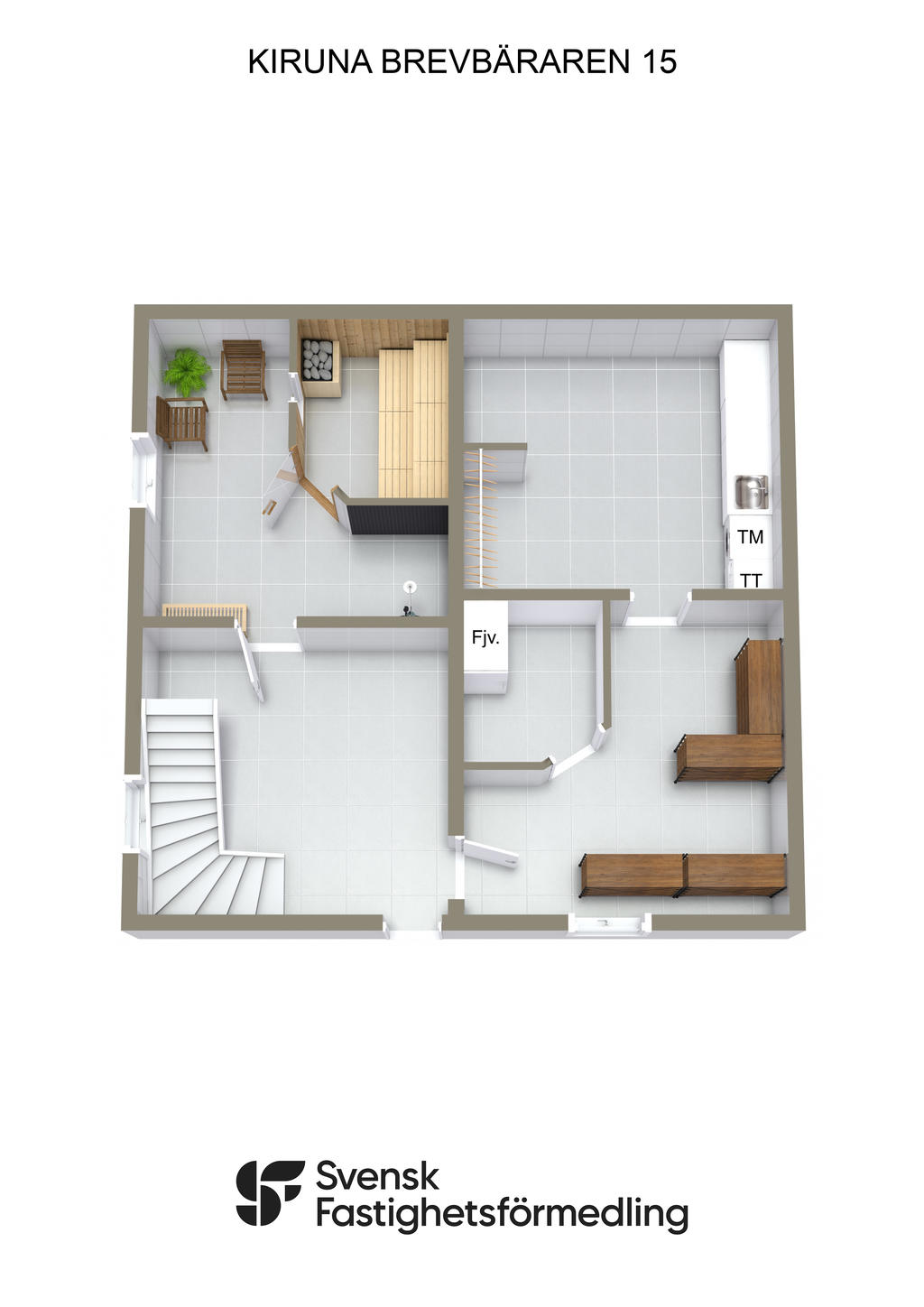 Källarplan, möblerat