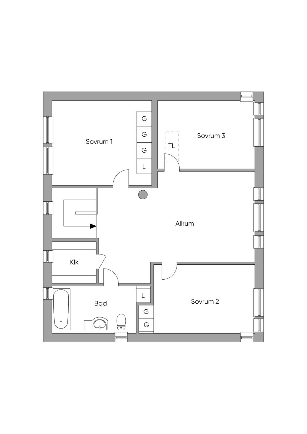 Planlösning övre plan