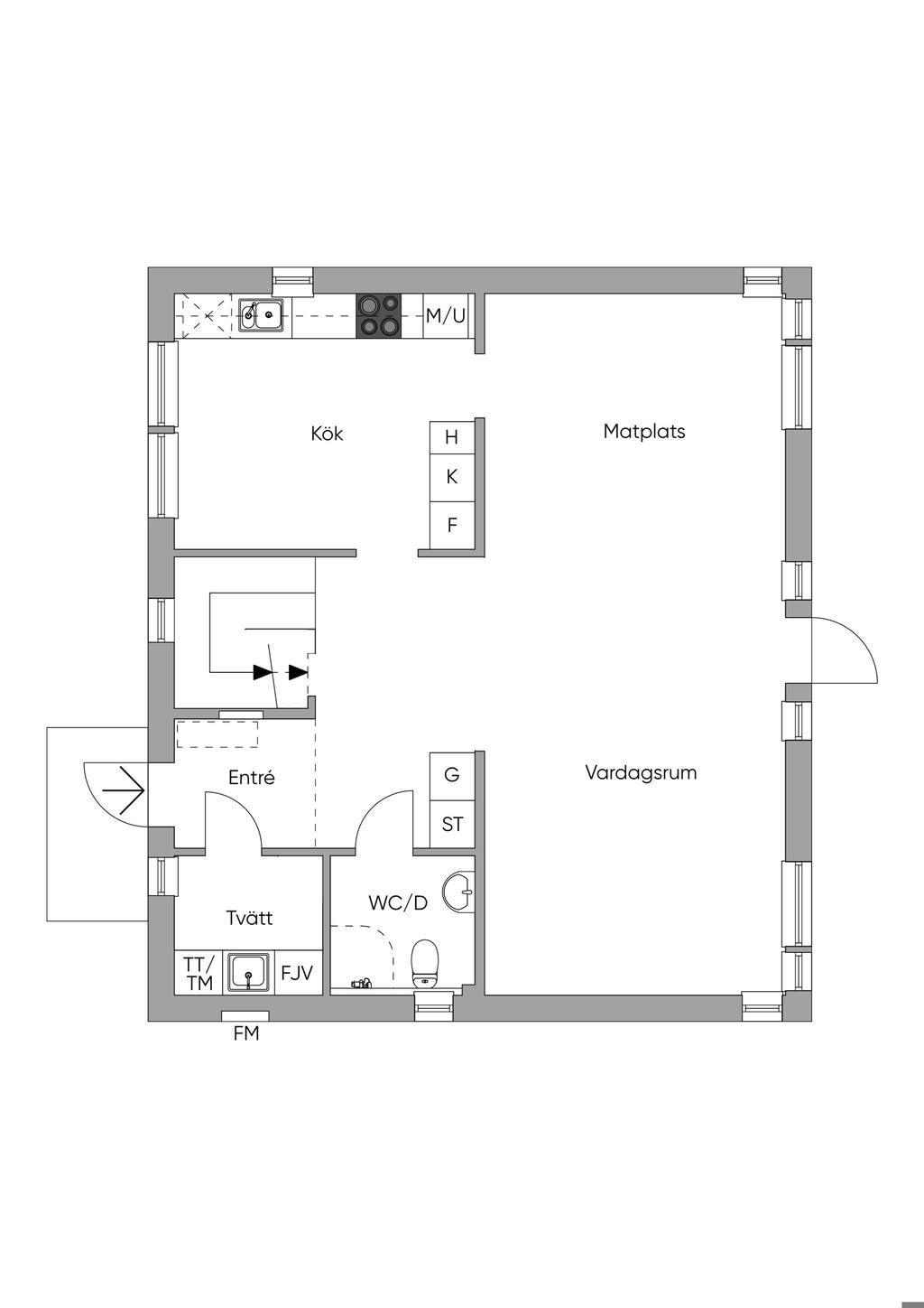Planlösning entréhall
