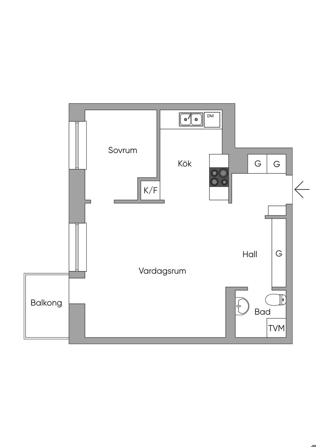 2D skiss, vissa avvikelser kan förekomma