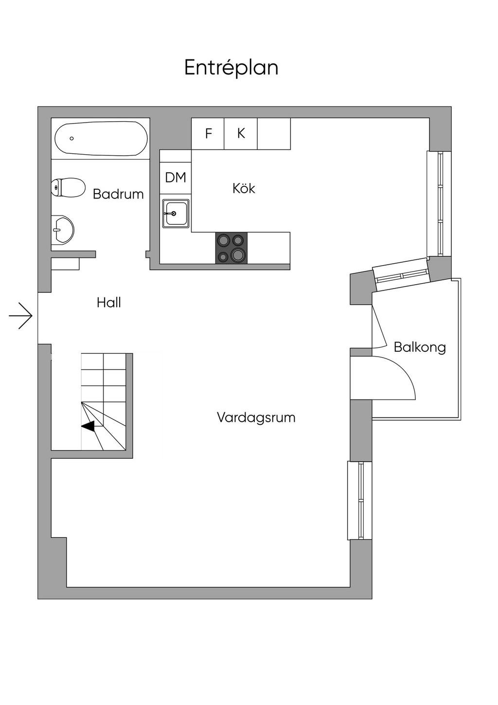 Planritning entréplan 