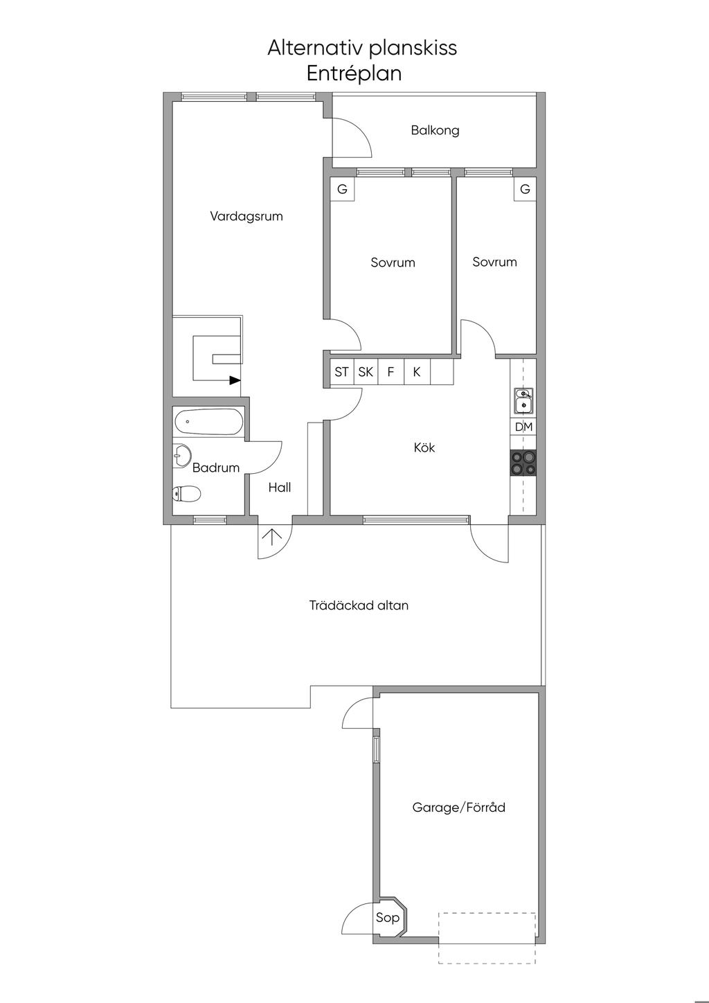 Alternativ Planskiss, Entréplan 2D