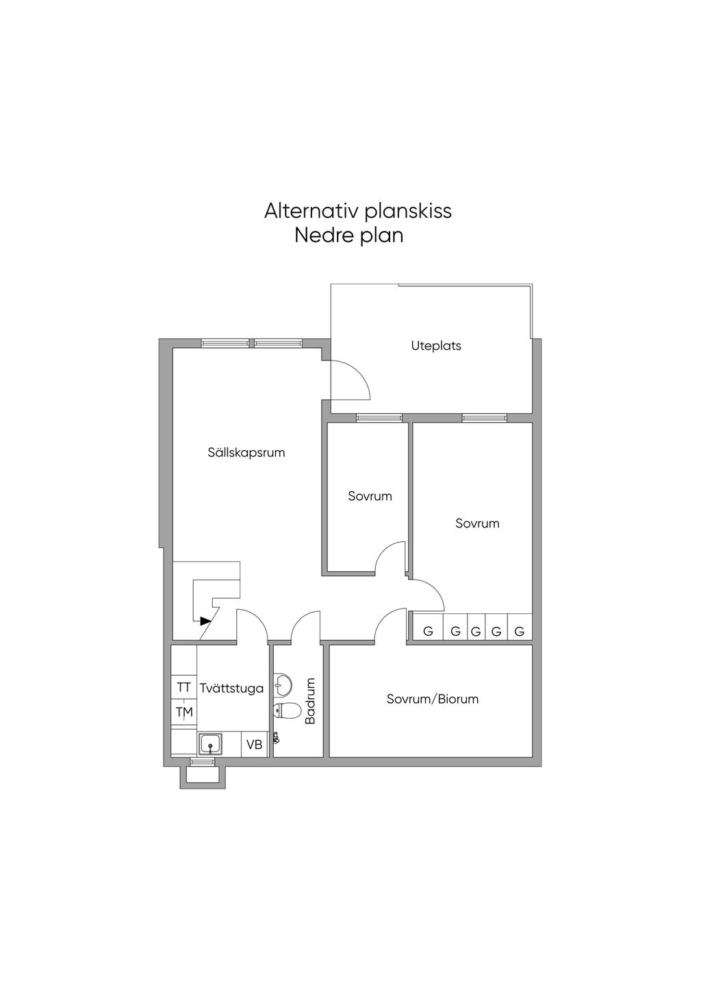 Alternativ Planskiss, Nedre Plan 2D