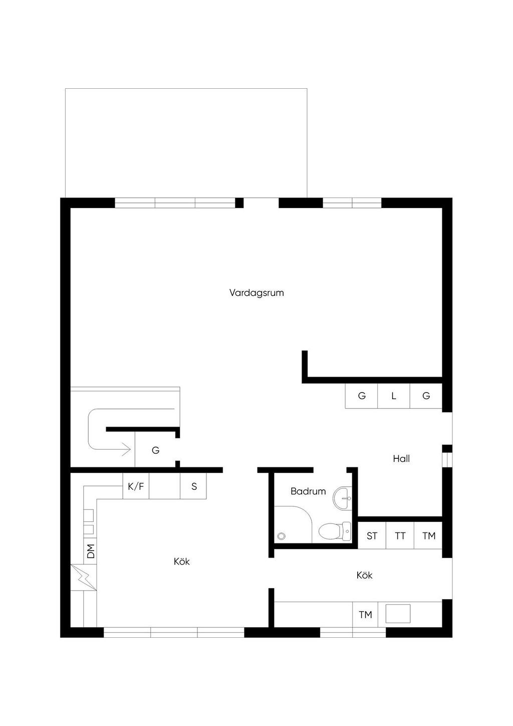 Planritning entréplan. Viss avvikelse kan förekomma.