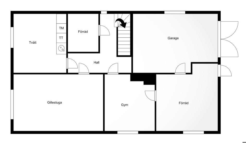 Planritning, källarplan.