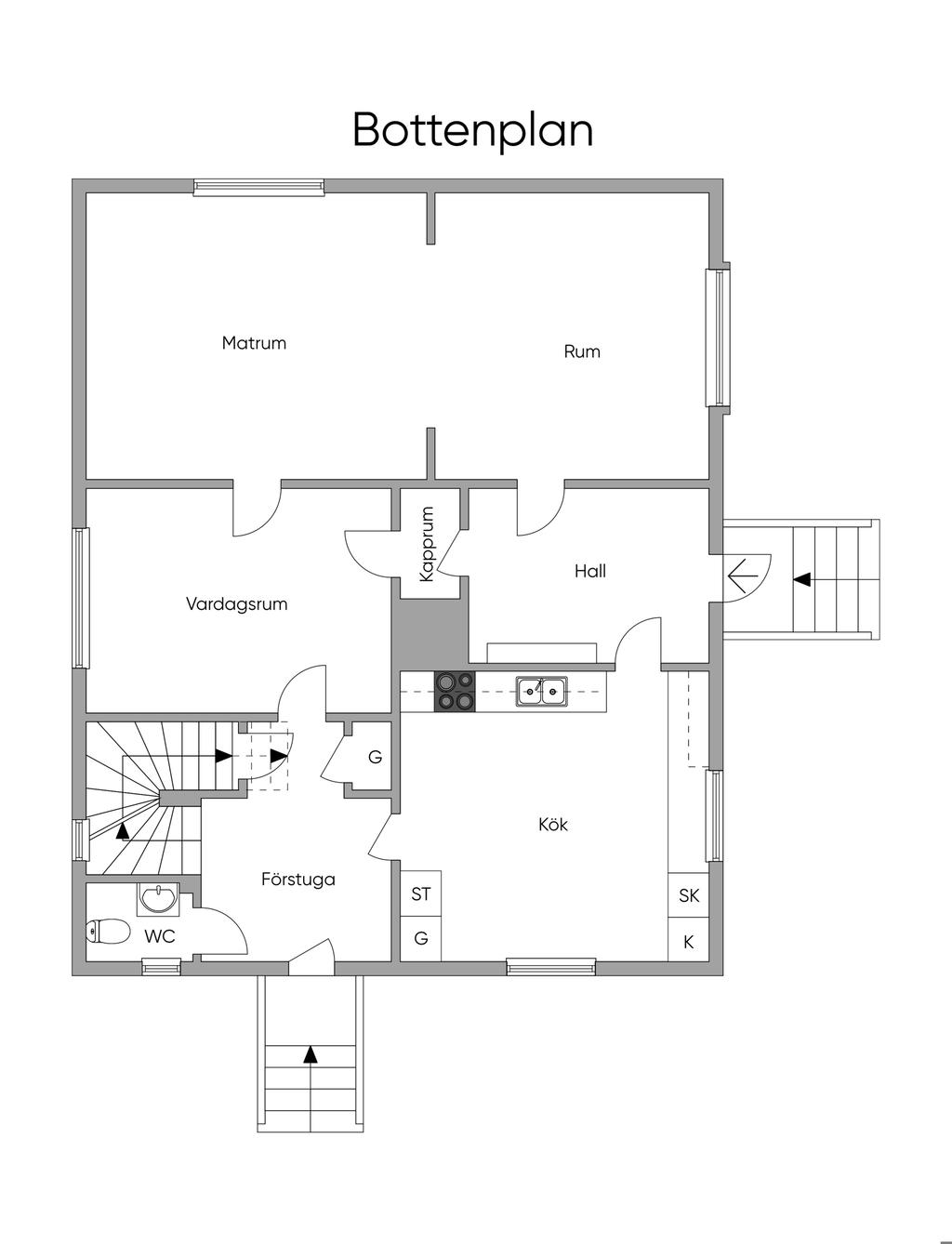 Planlösning bottenplan