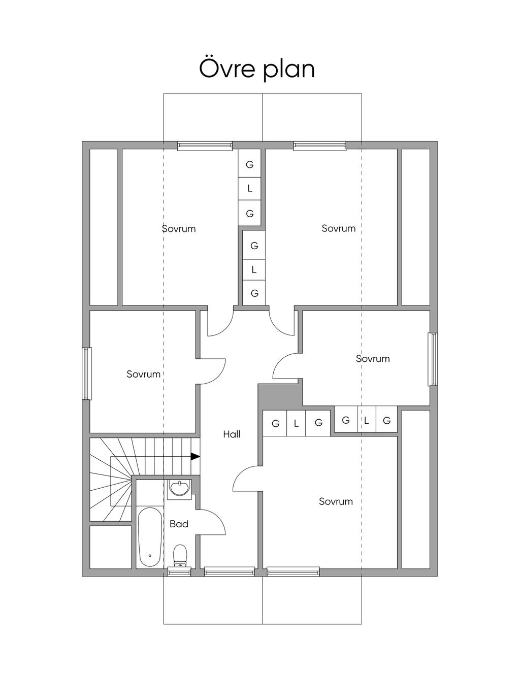 Planlösning övre plan