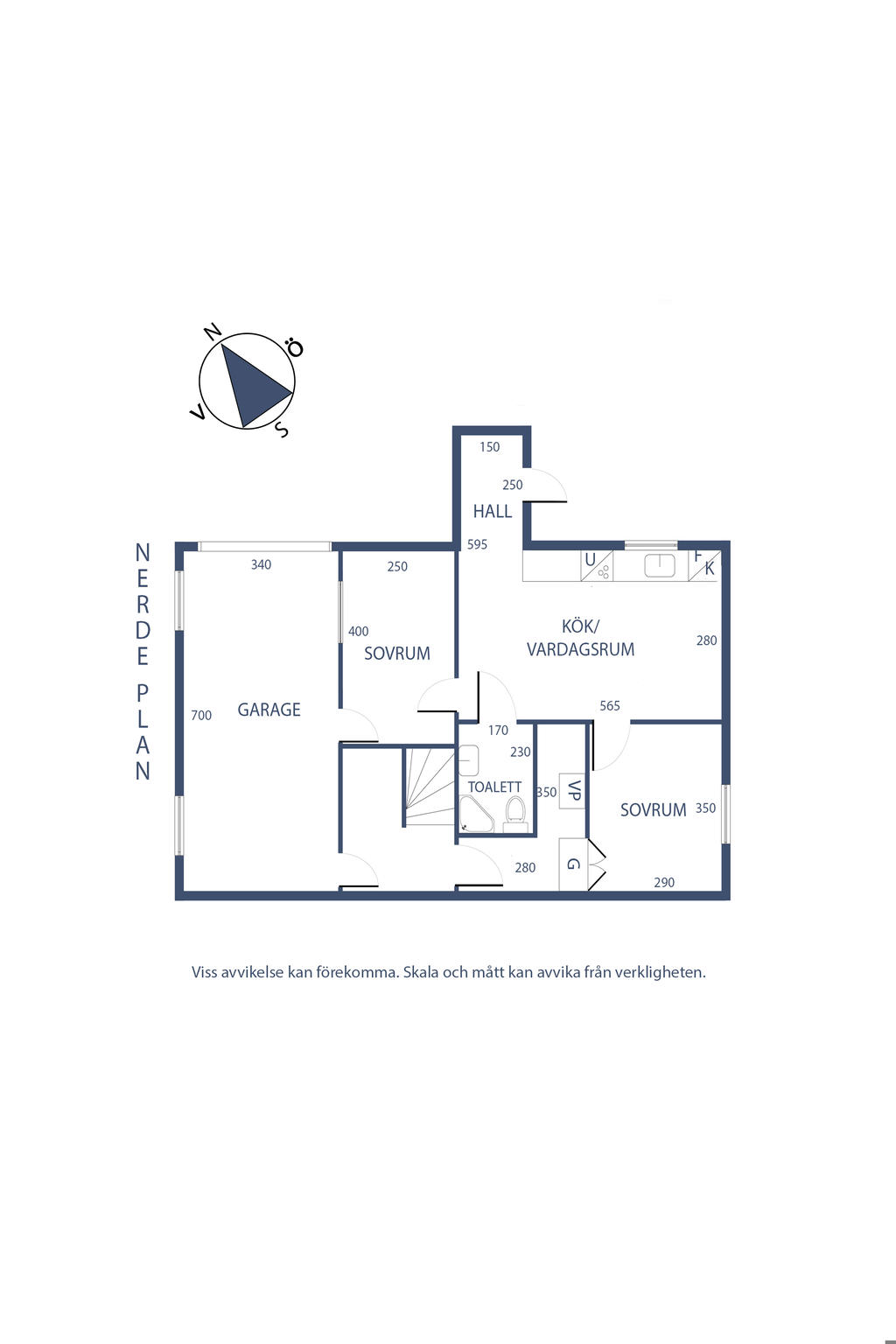 Planlösning Nedre plan