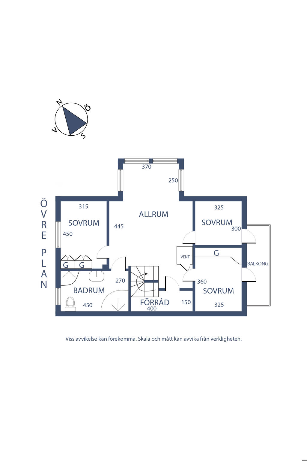 Planlösning Övre plan