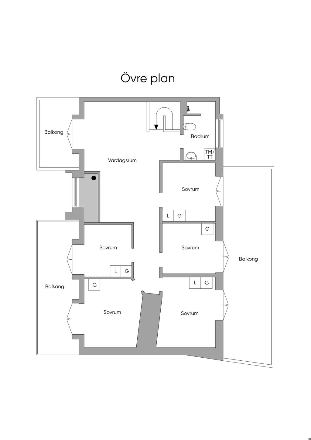 Planlösning övre plan