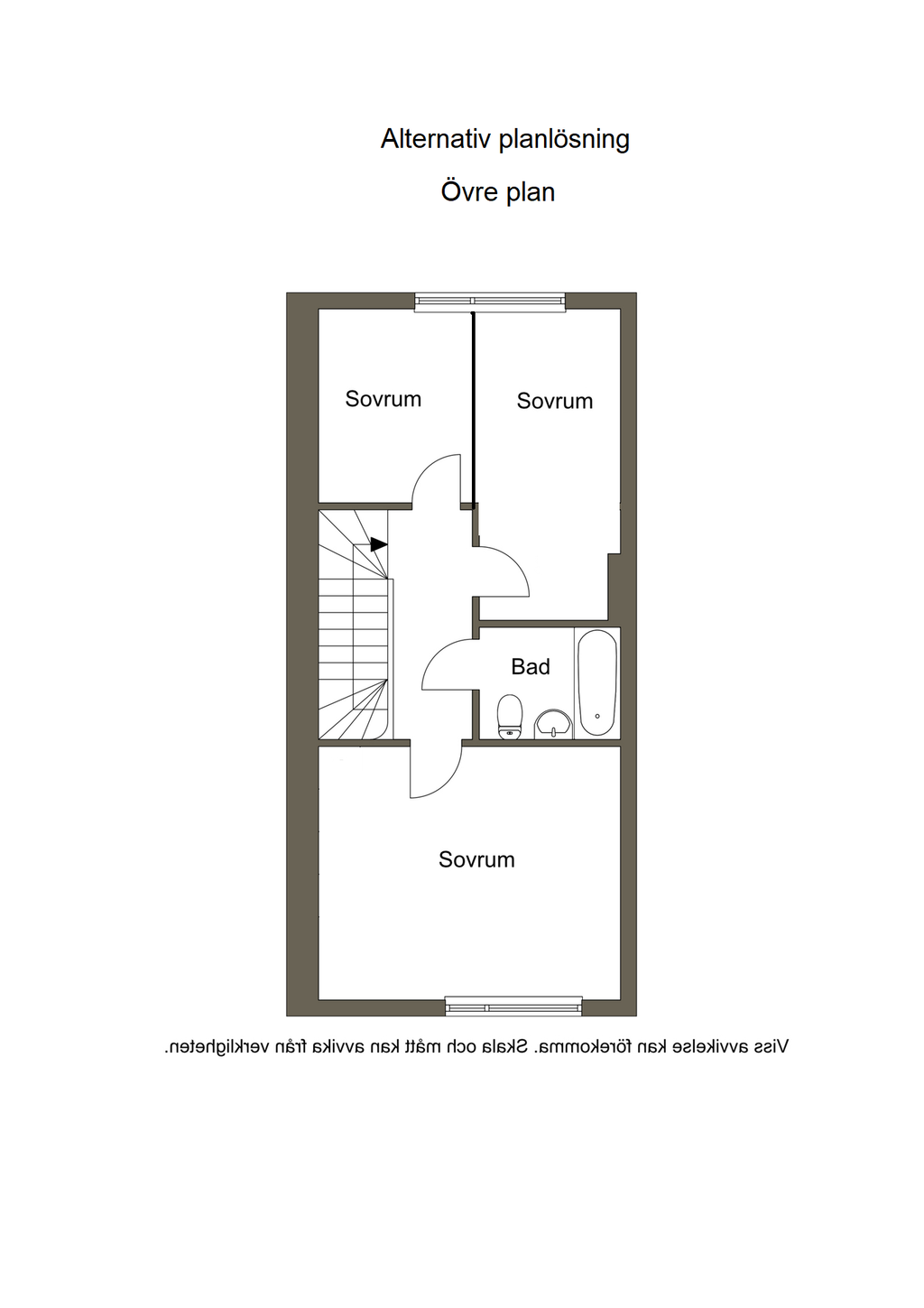 Alternativ planlösning övre plan