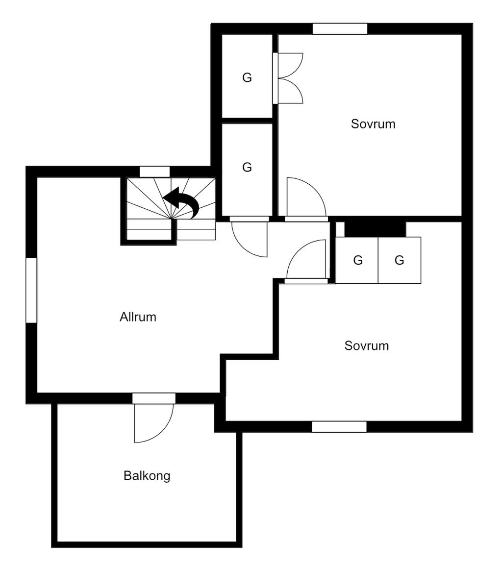 Planlösning övre plan
