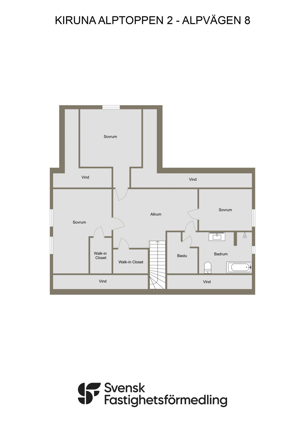 KIRUNA ALPTOPPEN 2 - ALPVÄGEN 8 - 2D - RITNING Övre plan