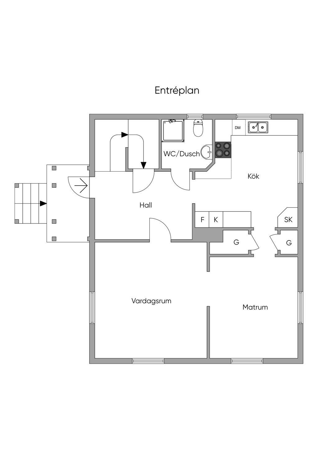 Planritning, entréplan