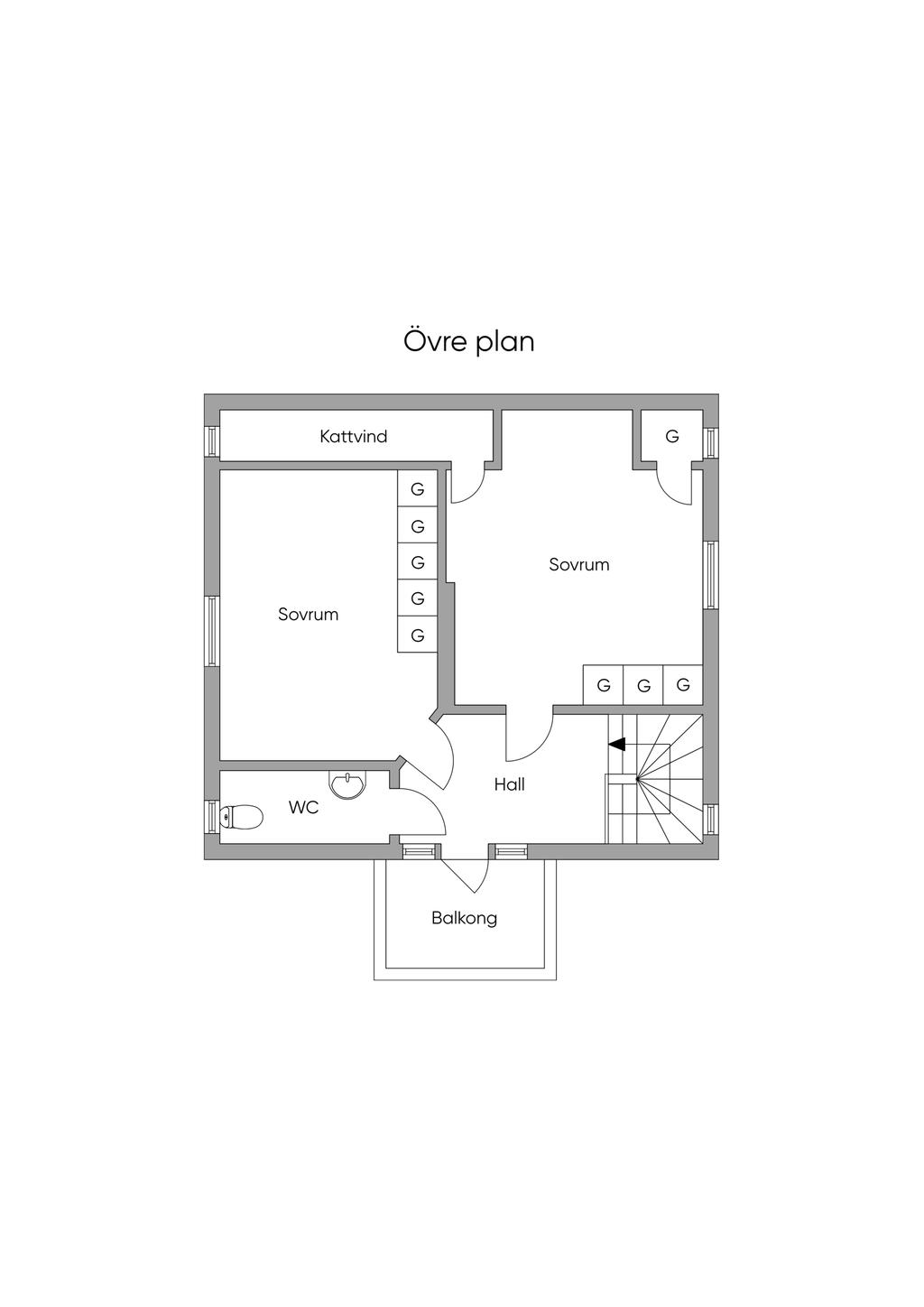 Planlösning övre plan