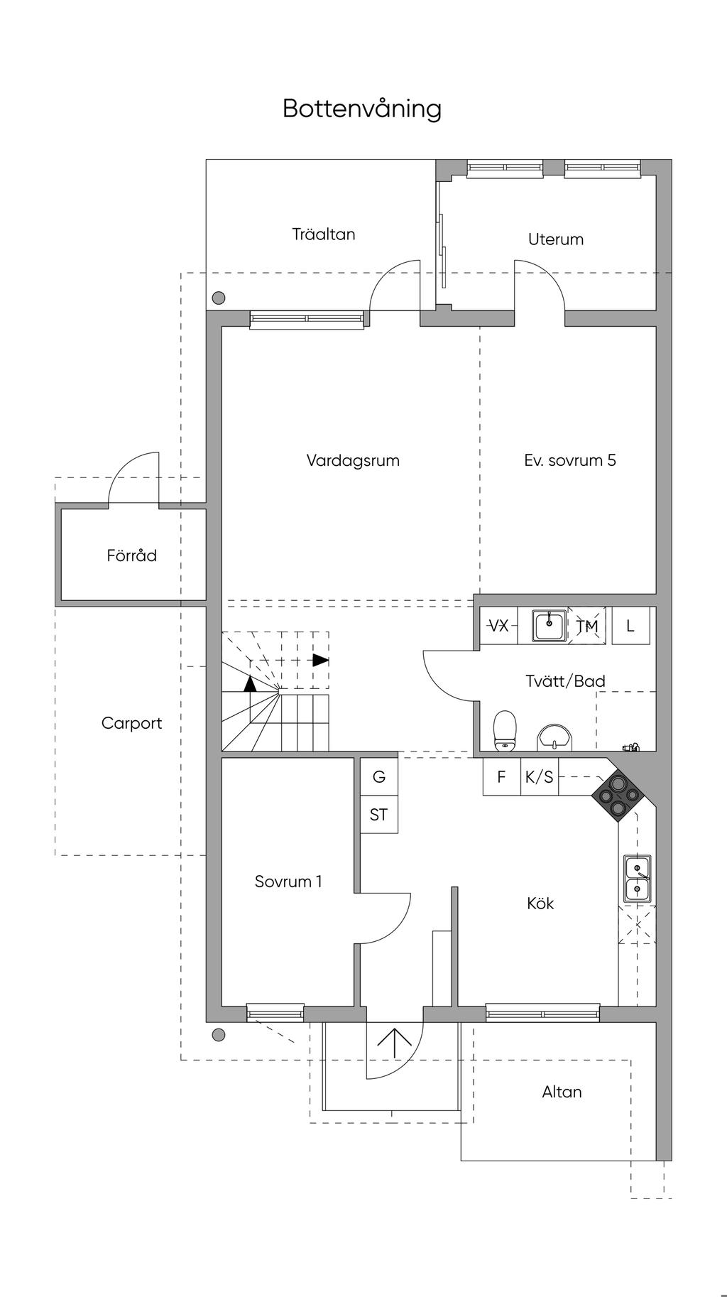 Planritning, bottenvåning 