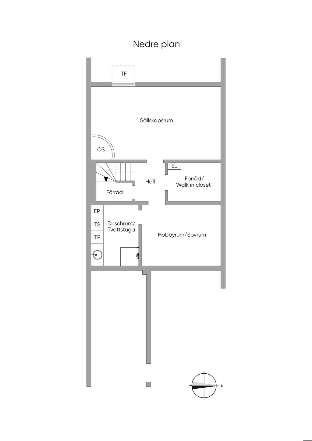 Planlösning Nedre Plan 2D