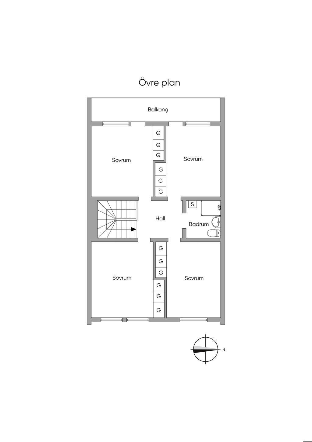 Planlösning Övre Plan 2D