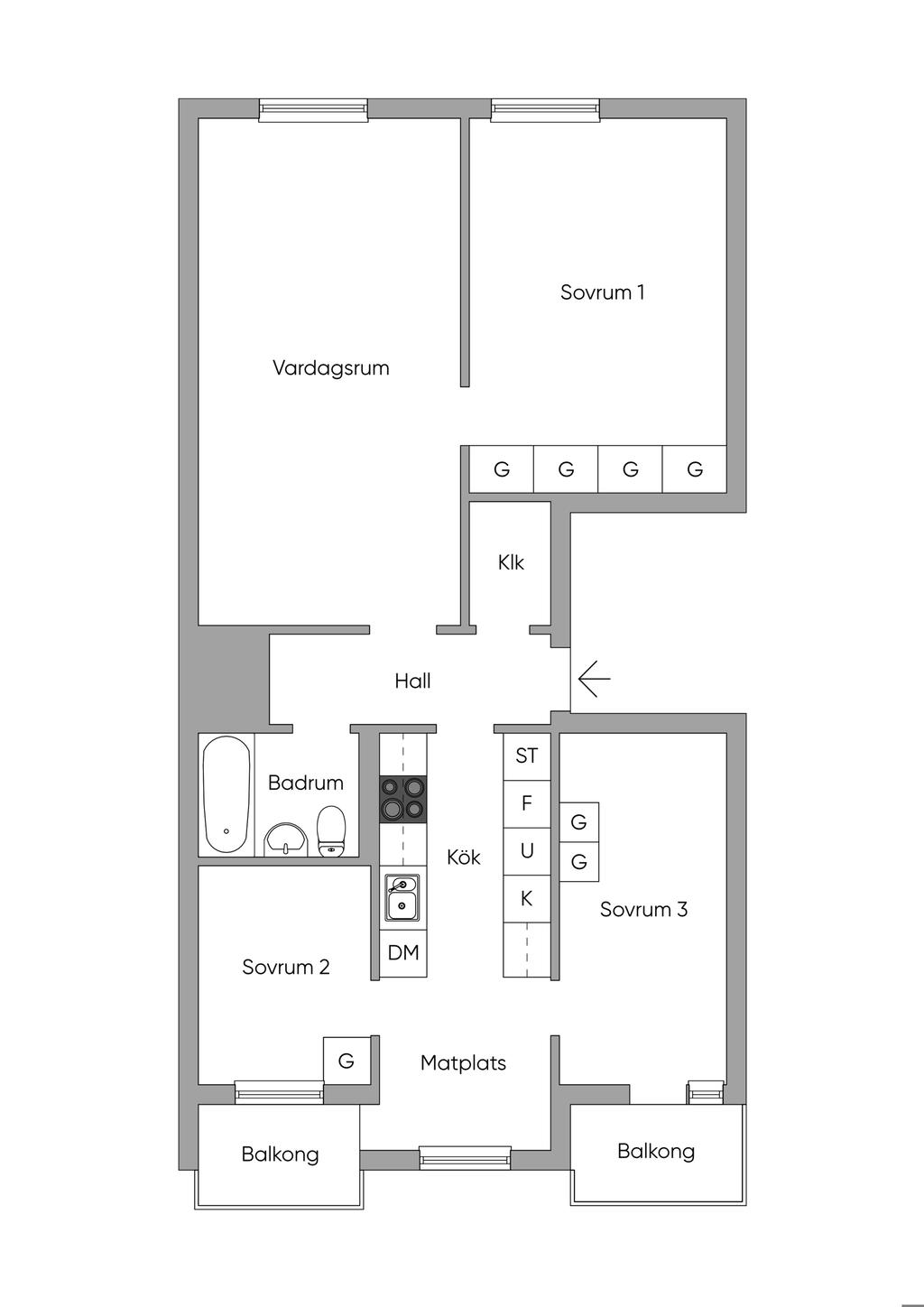 2 D skiss, vissa avvikelser kan förekomma