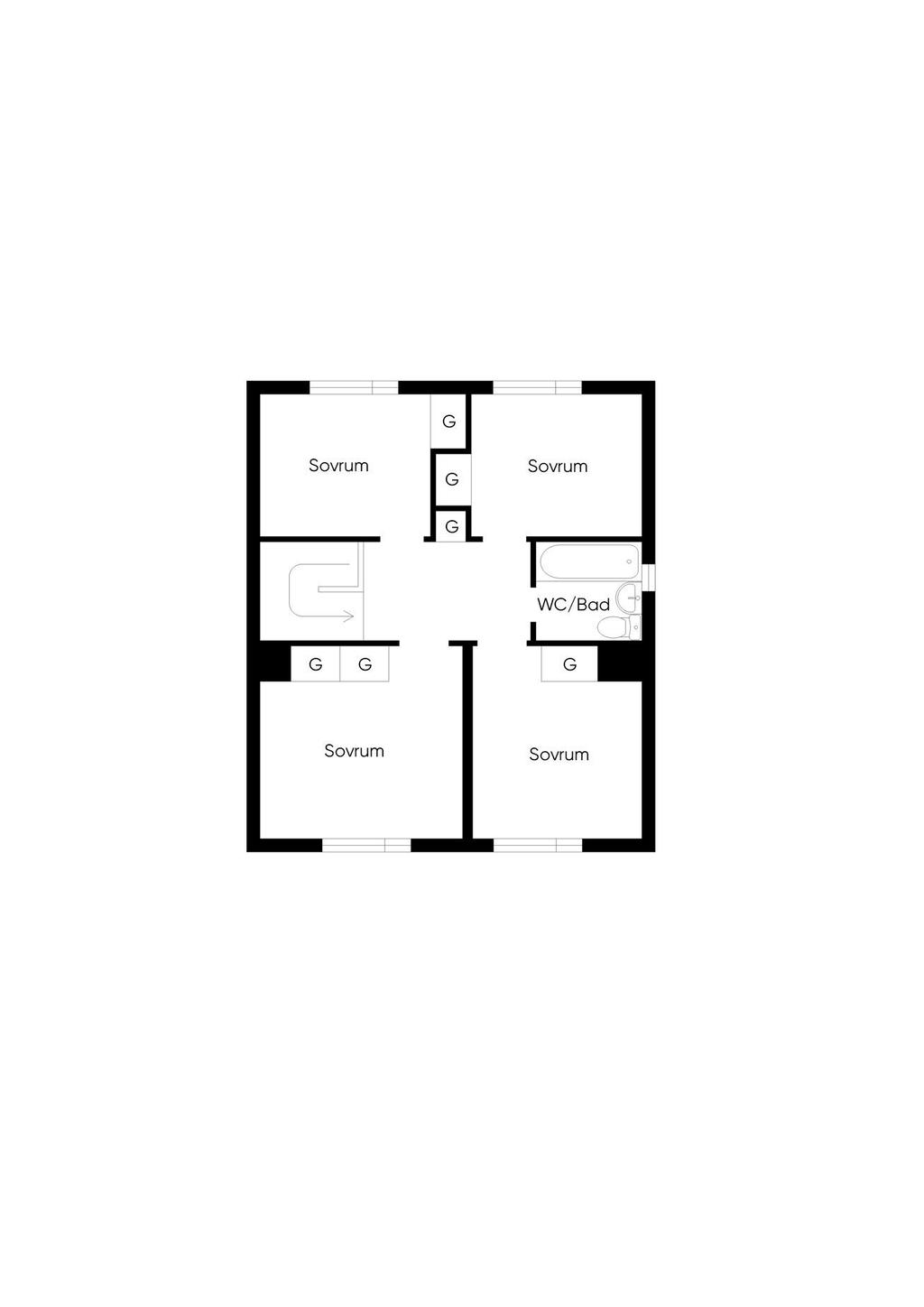 Planlösning övre plan