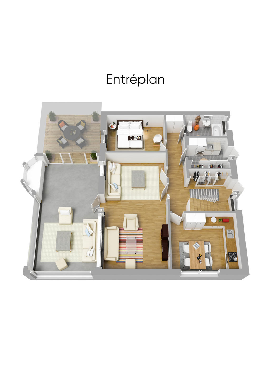 Planlösning entréplan 3D