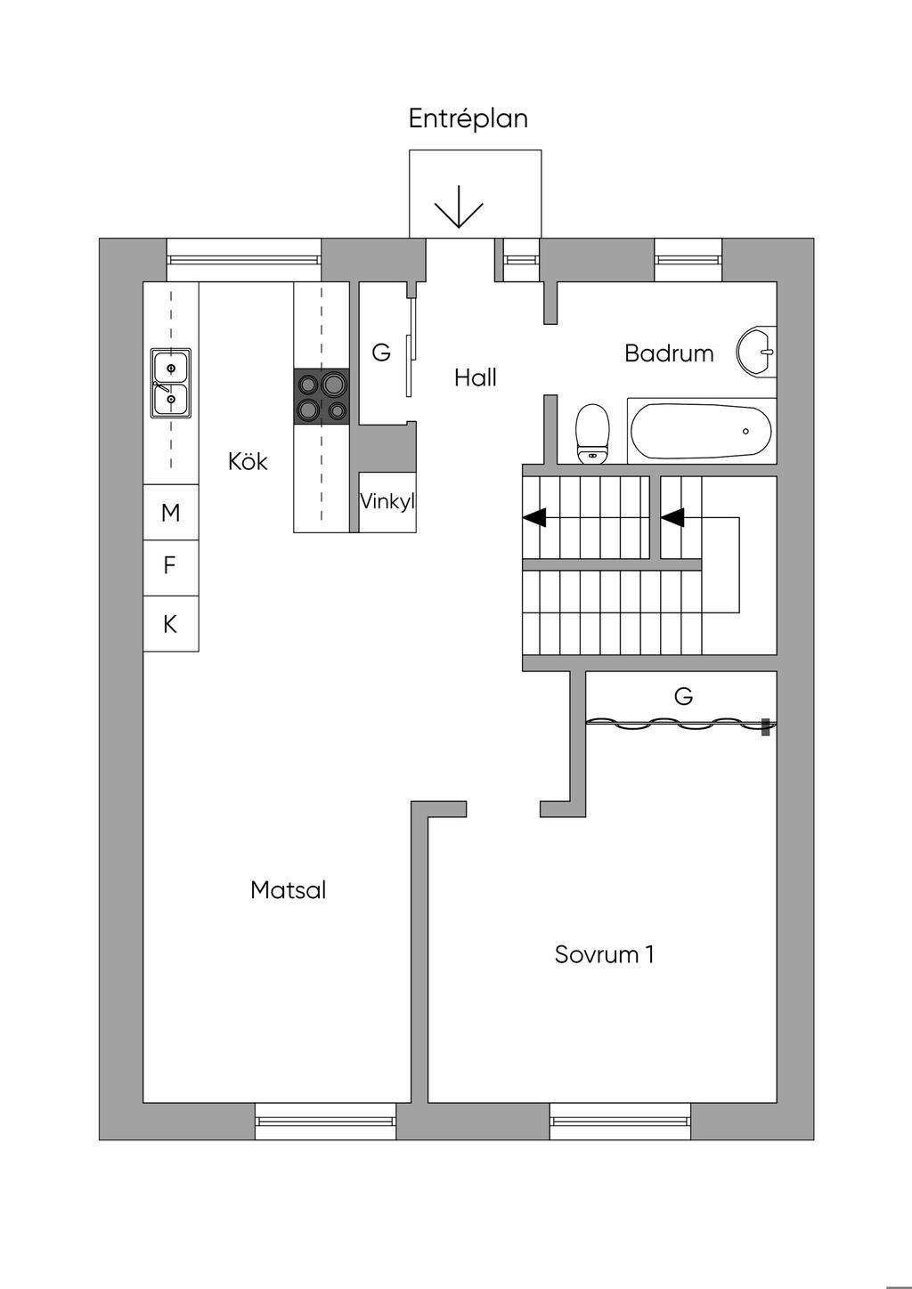 Entréplan, skiss