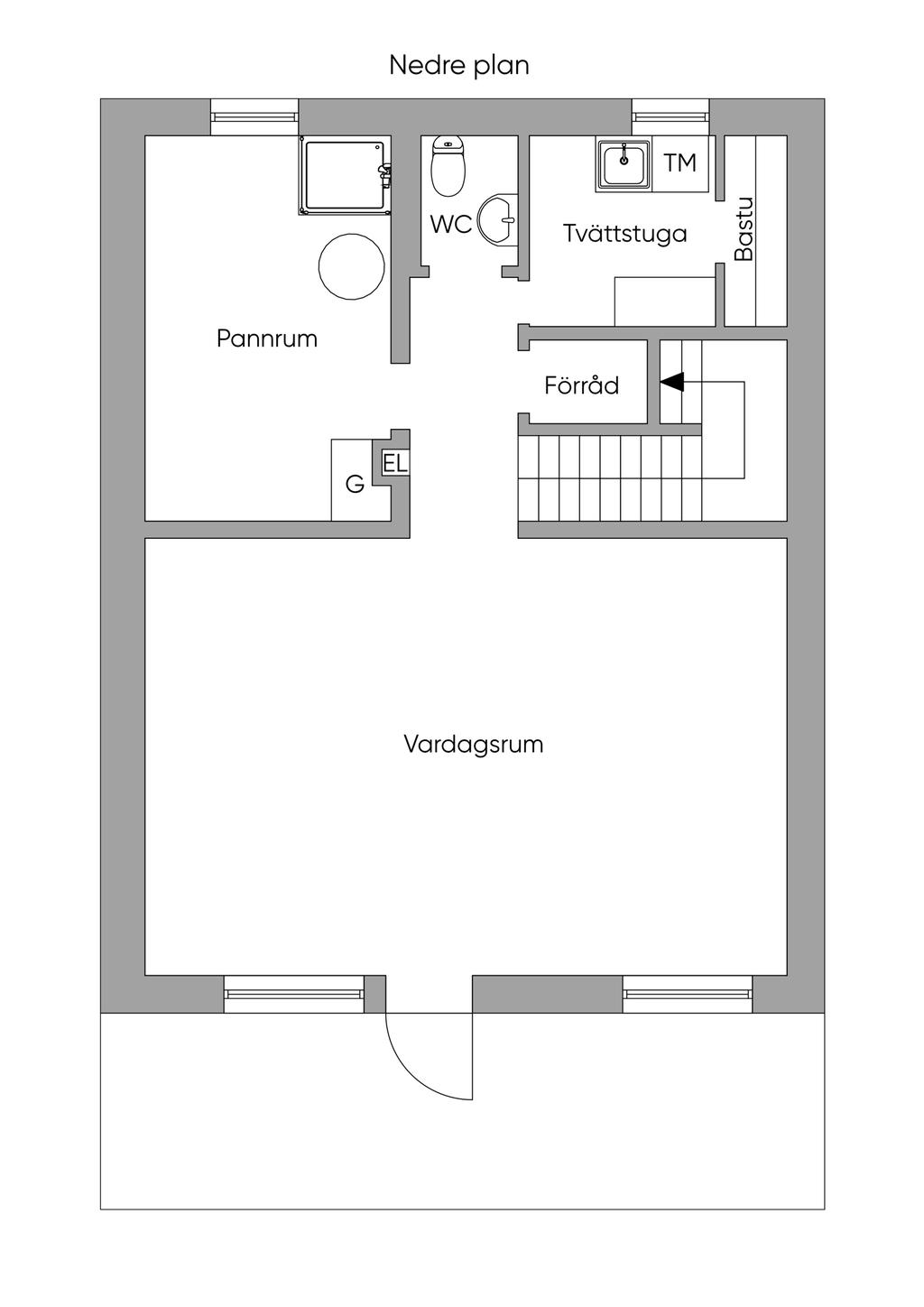 Nedre plan, skiss