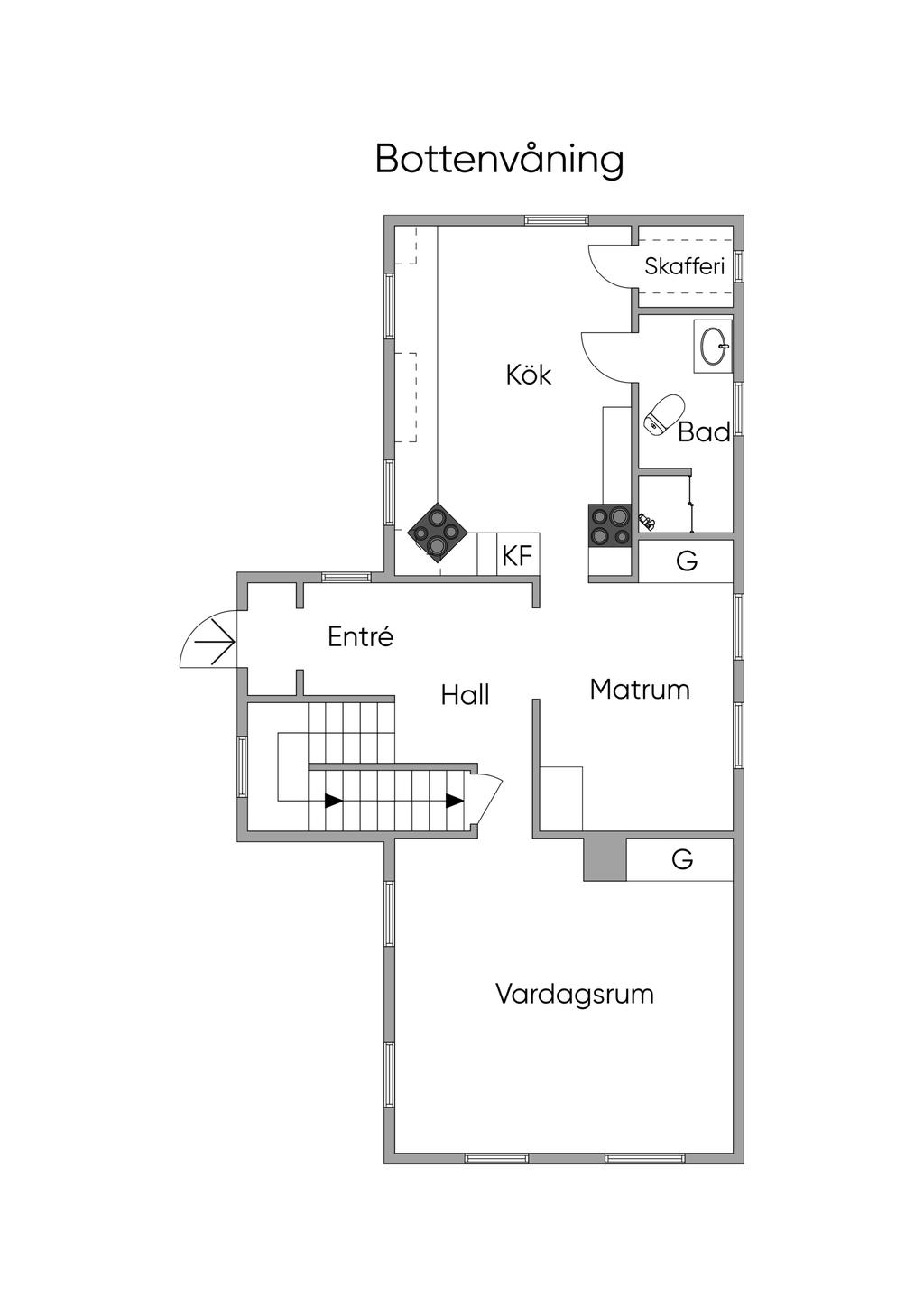 Mangårdsbyggnad plan 1