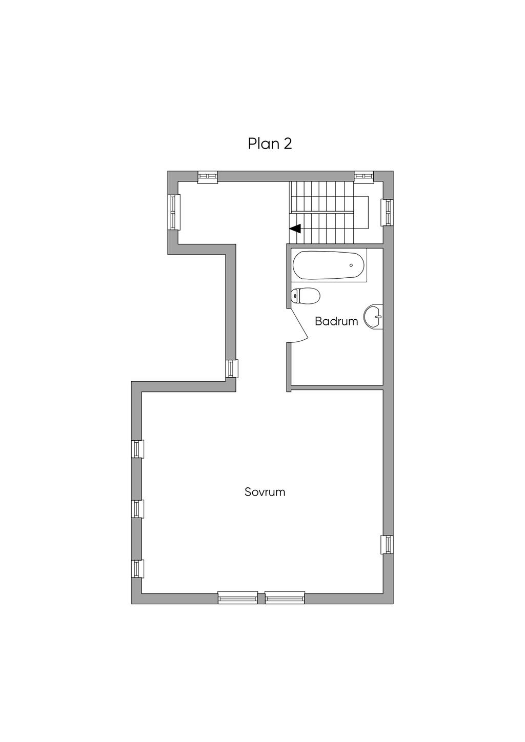 Planritning övervåning