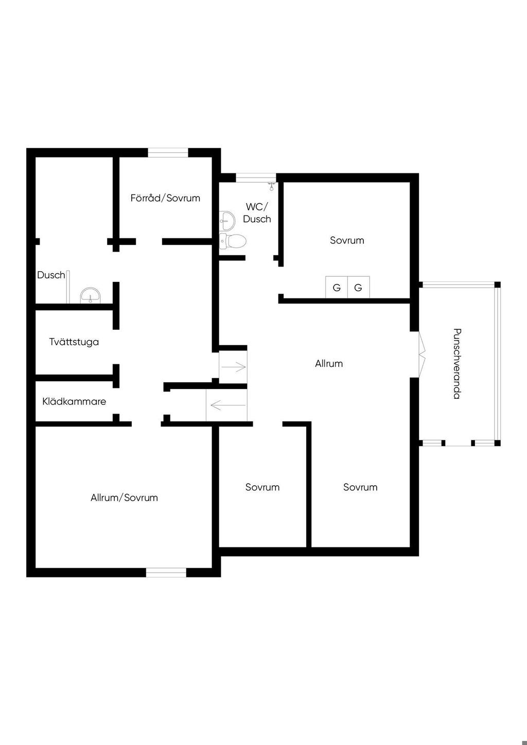 Planlösning soutterängplan