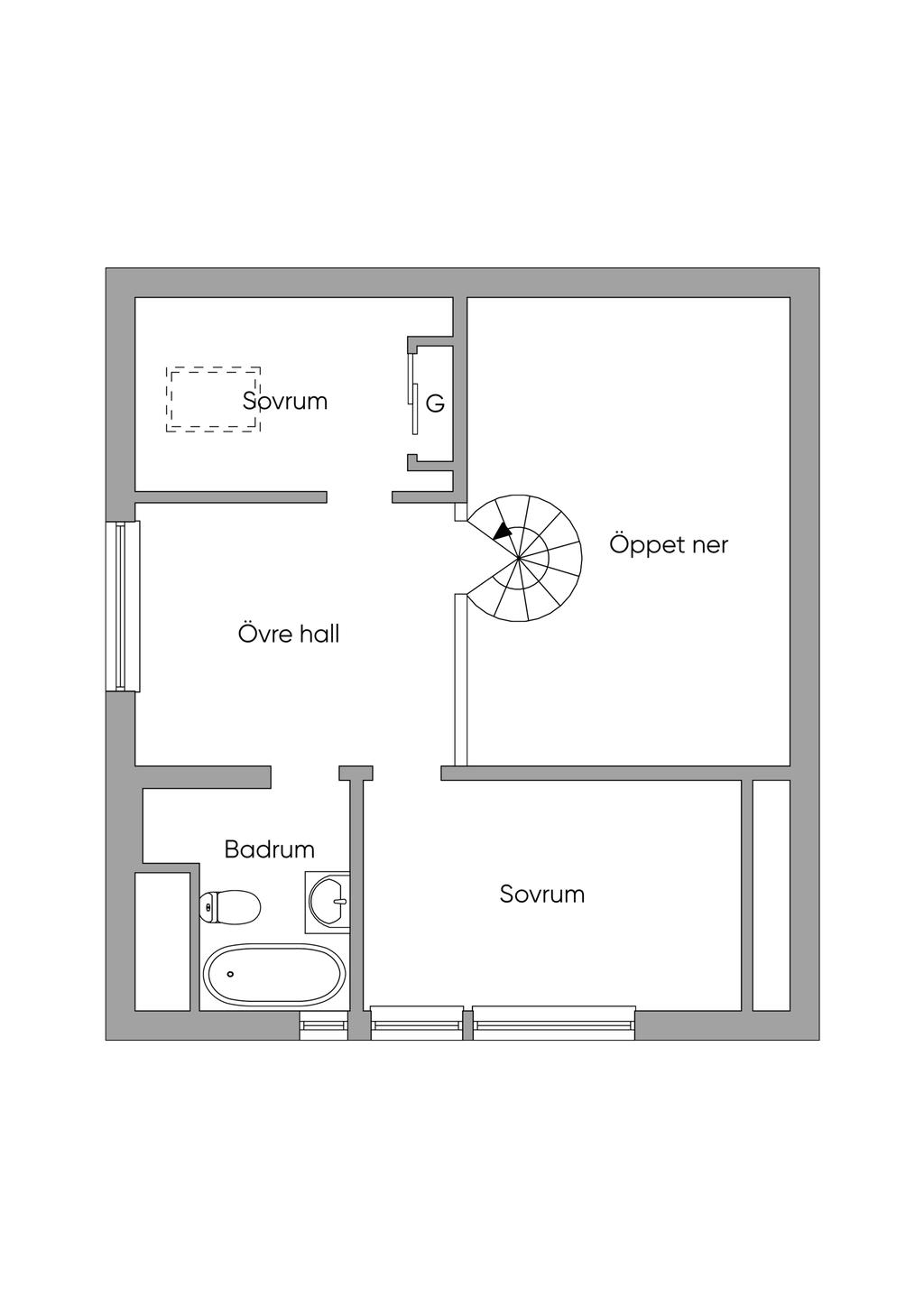 Planlösning övre plan