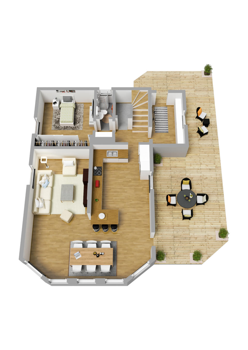 Planlösning entréplan 3D