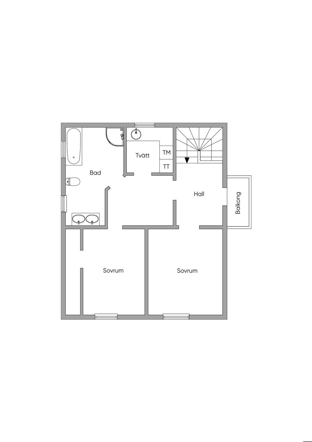 Planlösning övre plan